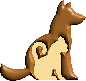 dog and cat silhouette
